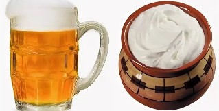 Of beer with sour cream